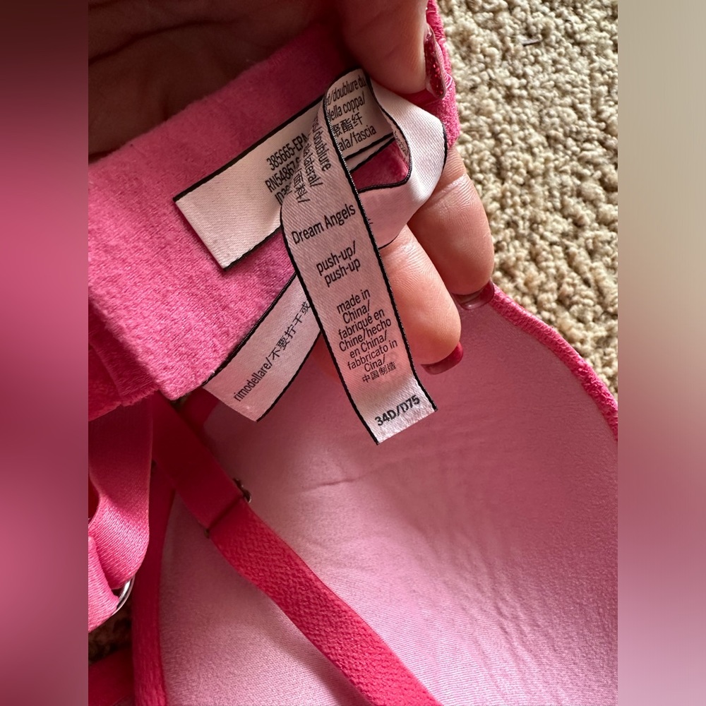 Wow Like New Sexy Victoria Dream Angels Push Up Vibrant Pink Lace Design - Picture 7 of 9